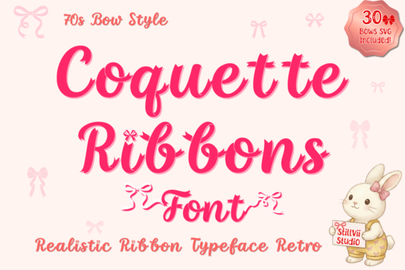 Coquette Ribbon: The Satin Bow Font for Elegant Designs