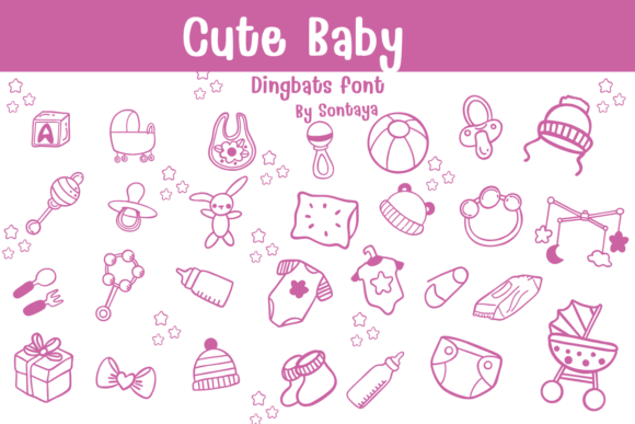 Cute Baby: Hand-Drawn Dingbat Font for Nursery & Baby Designs