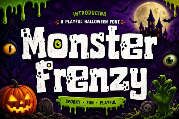 Monster Frenzy: The Spooky-Whimsical Display Font for Bold Halloween Projects
